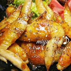 A picture of 鳥手羽先の香味甘辛焼き♪.