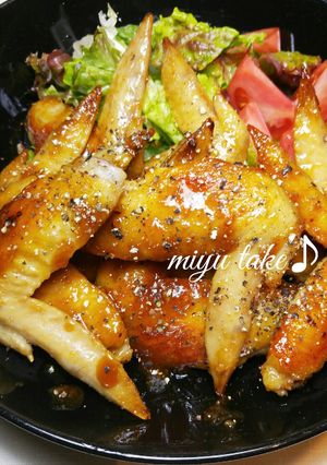鳥手羽先の香味甘辛焼き♪-レシピのメイン写真