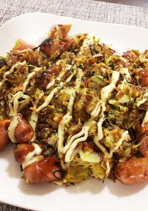 小麦粉なし！千切りキャベツでお好み焼き-レシピのメイン写真