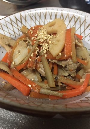 蓮根・ごぼうの豚バラ入りきんぴら-レシピのメイン写真
