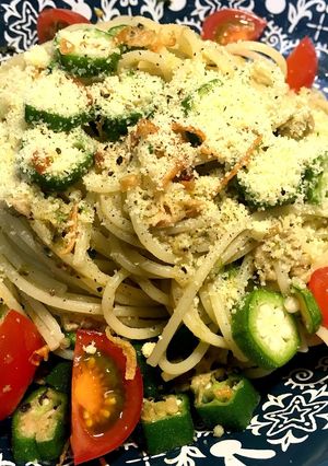 ずるっこパスタのジェノベーゼ-レシピのメイン写真