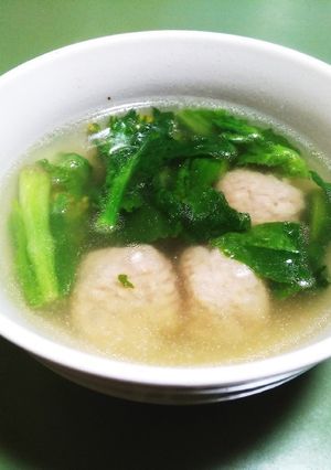 菜の花と肉団子の中華スープ-レシピのメイン写真
