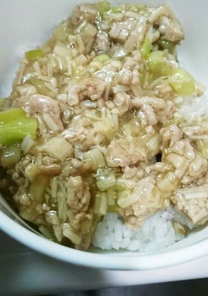 ブロッコリーの茎のそぼろあんかけ-レシピのメイン写真