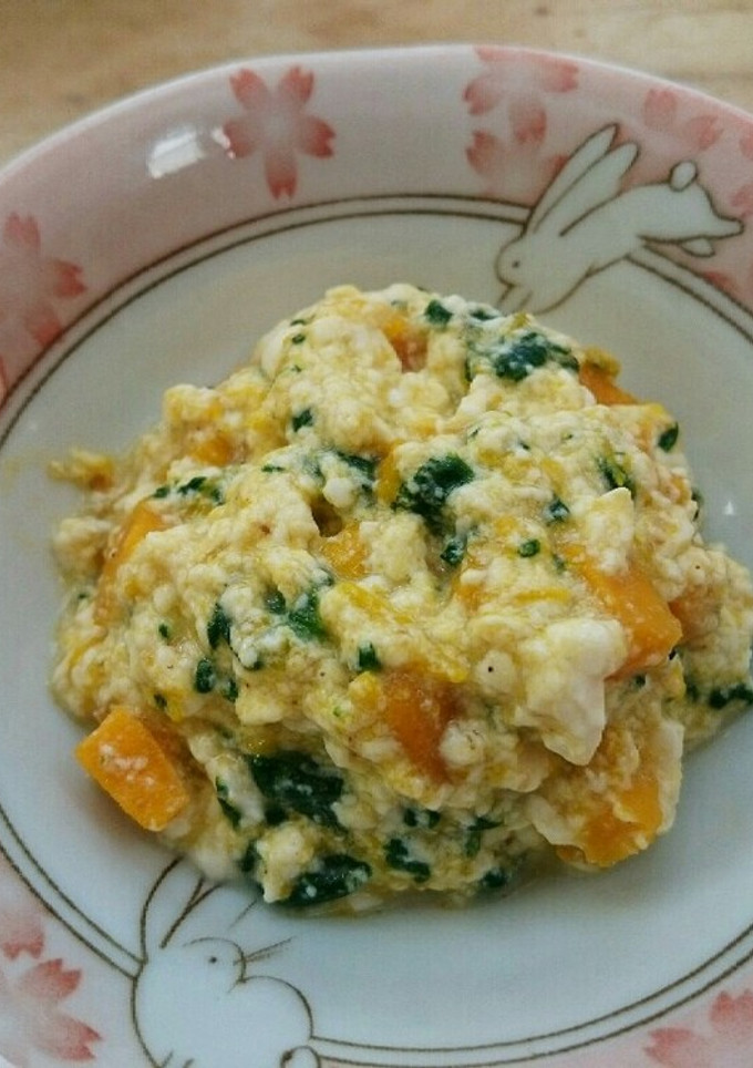 離乳食 かぼちゃとほうれん草の白和え-レシピのメイン写真