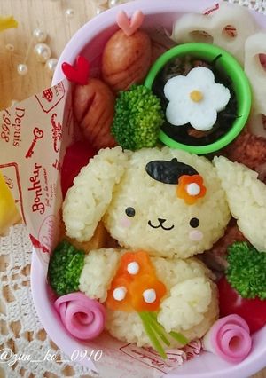 キャラ弁☆花束持ったポムポムプリンちゃん-レシピのメイン写真