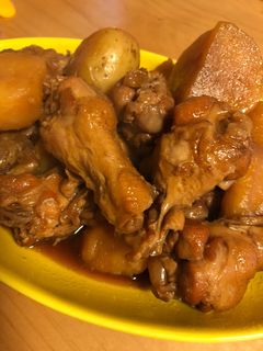 圧力鍋で手羽元とじゃがいもの甘辛煮-レシピのメイン写真