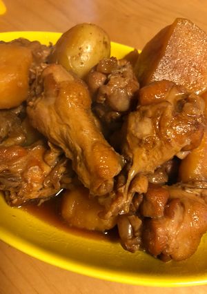 圧力鍋で手羽元とじゃがいもの甘辛煮-レシピのメイン写真