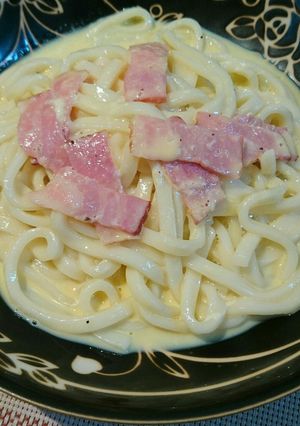 うどんdeカルボナーラ-レシピのメイン写真