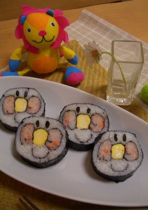 にっこりアンパンマン巻き寿司♪節分に♪-レシピのメイン写真