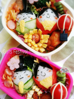 キャラ弁 ひな祭り弁当-レシピのメイン写真