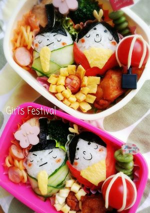 キャラ弁　ひな祭り弁当-レシピのメイン写真