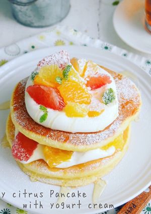 ハニーシトラスパンケーキヨーグルクリーム-レシピのメイン写真