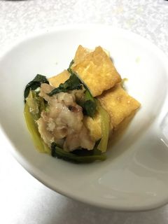簡単、男の小松菜と厚揚げの煮物-レシピのメイン写真