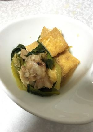 簡単、男の小松菜と厚揚げの煮物-レシピのメイン写真
