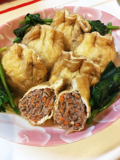 おふくろの味!ひき肉の袋煮-レシピのメイン写真