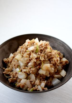 簡単美味しい！【豚らっきょうそぼろ】-レシピのメイン写真