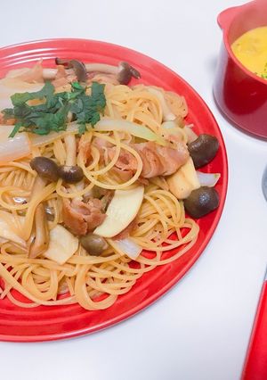 キノコと豚肉の柚子胡椒パスタ-レシピのメイン写真