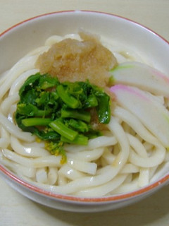 菜の花と大根おろしの温ぶっかけうどん-レシピのメイン写真