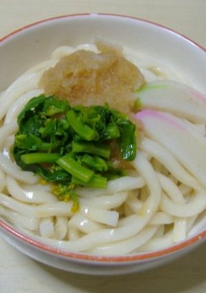 菜の花と大根おろしの温ぶっかけうどん-レシピのメイン写真