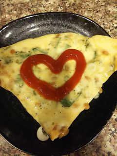 ローソン納豆と春菊のオムレツ-レシピのメイン写真