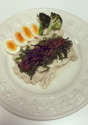 ヘルシー！鶏むね肉の大葉、梅ソース掛け-レシピのメイン写真