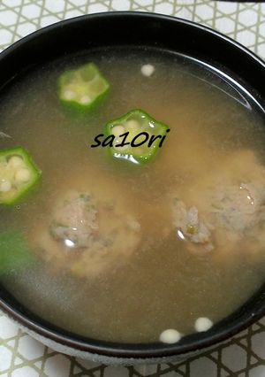 出汁いらず！鰯のつみれとオクラのお味噌汁-レシピのメイン写真