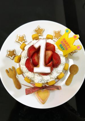 1歳 バースデー 離乳食ケーキ 卵無し♡-レシピのメイン写真