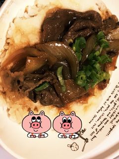 簡単♪♪♪すき焼きとろろ丼-レシピのメイン写真
