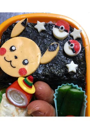 簡単キャラ弁ピカチュウ＆モンスターボール-レシピのメイン写真