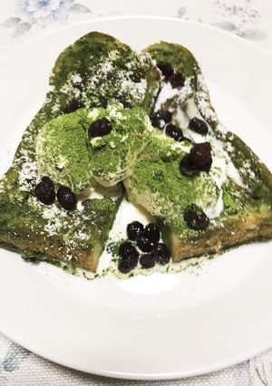 抹茶フレンチトーストのバニラアイス添え-レシピのメイン写真