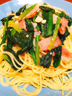 白だしとバターでベーコンほうれん草パスタ-レシピのメイン写真