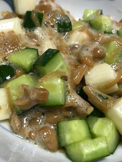 きゅうりと長芋と納豆のなめ茸あえ-レシピのメイン写真