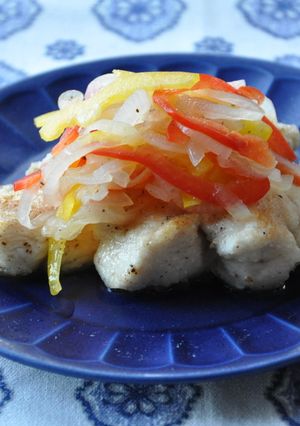 亜麻仁油でパプリカと玉ねぎのチキンソテー-レシピのメイン写真