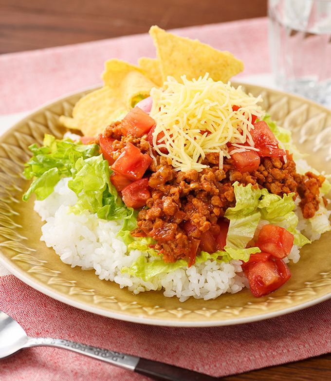 レンジで簡単！大豆タコミートのタコライス by マルコメレシピ