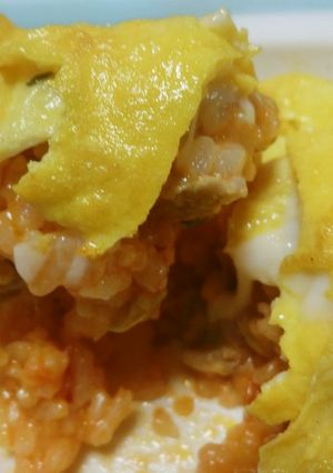 ケチャップライス　鶏肉とチーズ入り卵のせ-レシピのメイン写真
