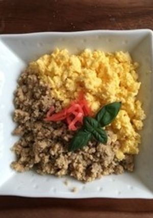 高野豆腐の肉そぼろ2食丼-レシピのメイン写真