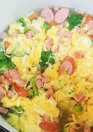 ブロッコリーと卵の中華スープ-レシピのメイン写真