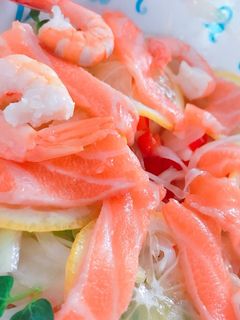 サーモンとエビのレモンマリネ-レシピのメイン写真