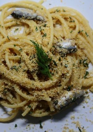 オイルサーディンとパン粉のパスタ-レシピのメイン写真