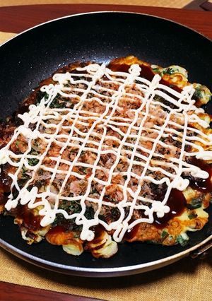 簡単♬フワフワ♬ネギだけdeお好み焼き-レシピのメイン写真