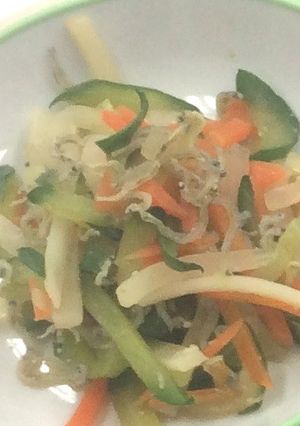カルシウムたっぷり！野菜のじゃこ和え-レシピのメイン写真