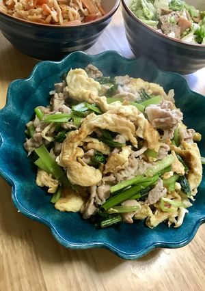 ふわもちっ♪豚と小松菜のフーチャンプルー-レシピのメイン写真