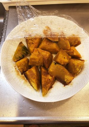 時短！レンチン！かぼちゃの煮物-レシピのメイン写真