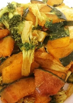 かぼちゃとブロッコリーのカレー炒め-レシピのメイン写真