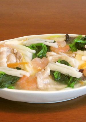 海老と豚肉と豆腐とたけのこの中華あんかけ-レシピのメイン写真