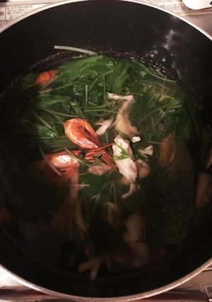 エビと水菜のスープ-レシピのメイン写真