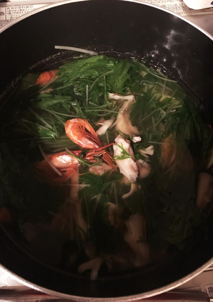 エビと水菜のスープ-レシピのメイン写真