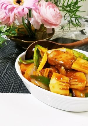 豚ももで甘酢あんかけ(酢豚 )-レシピのメイン写真