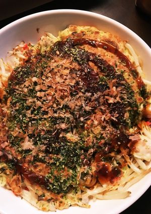 【腸活】もやしササミもち麦入りお好み焼き-レシピのメイン写真