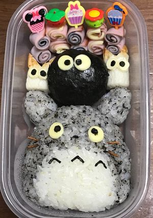 キャラ弁☆トトロ＆まっくろくろすけ♡-レシピのメイン写真
